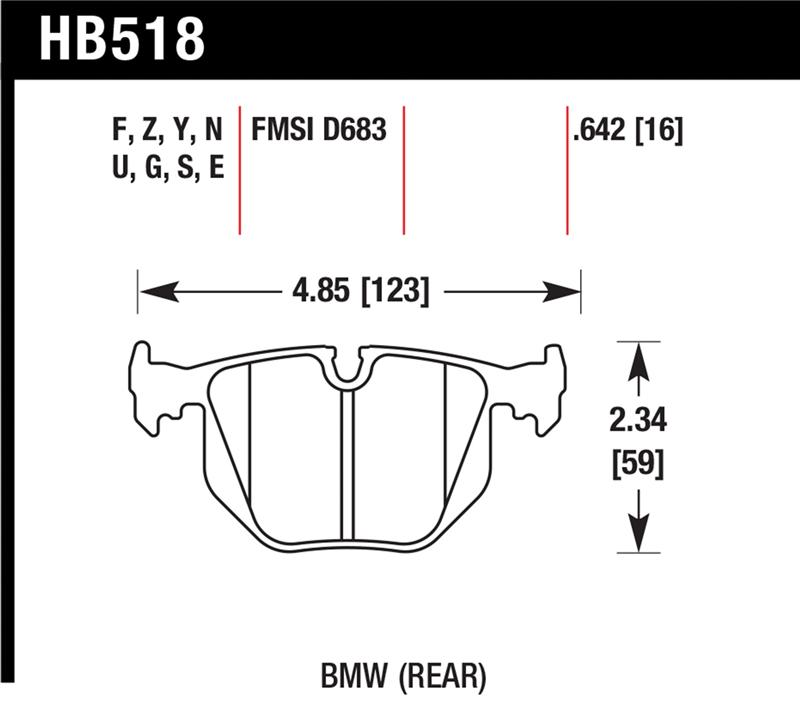 BMW M5 Brake Pads - Hawk Performance - HPS Performance Street Compound - `00-`03